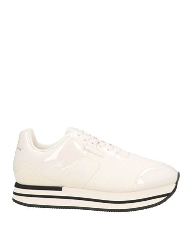 Armani Exchange Man Sneakers Ivory Size 7 Textile Fibers, Rubber In White