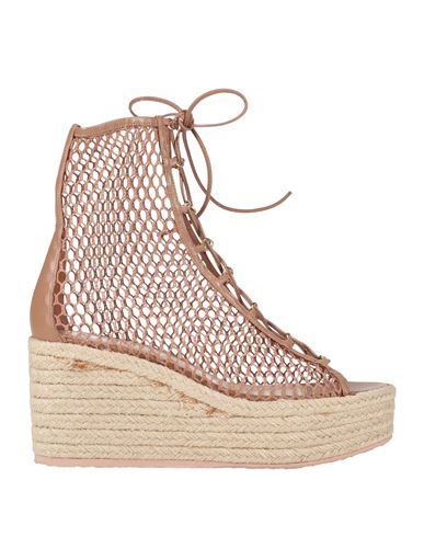 Shop Gianvito Rossi Woman Espadrilles Light Brown Size 11 Leather, Textile Fibers In Beige