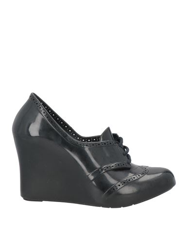 Melissa Woman Lace-up Shoes Black Size 9 Rubber