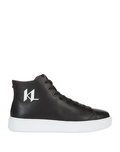 Karl Lagerfeld Man Sneakers Black Size 12 Soft Leather