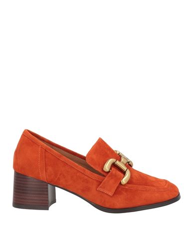 Bibi Lou Woman Loafers Orange Size 10 Soft Leather