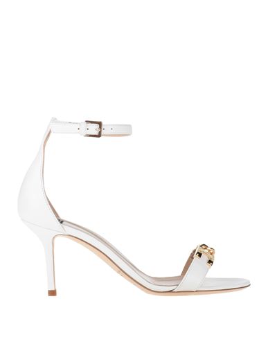 Elisabetta Franchi Woman Sandals White Size 11 Soft Leather