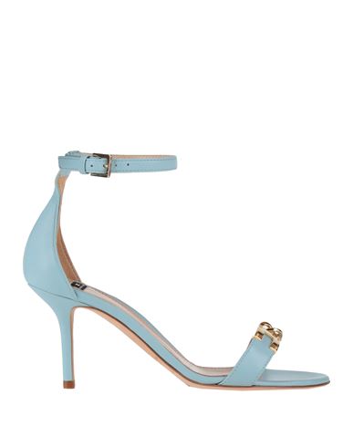 Shop Elisabetta Franchi Woman Sandals Sky Blue Size 6 Soft Leather