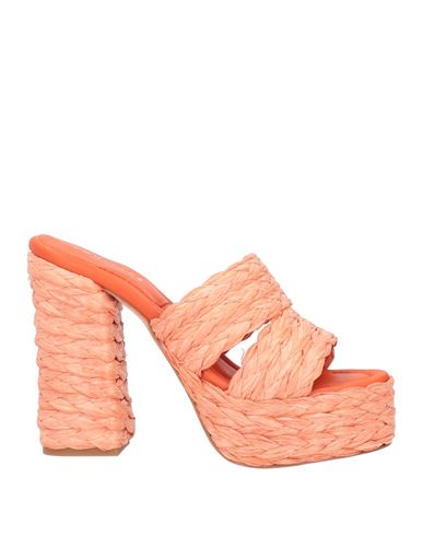 Shop Eqüitare Equitare Woman Sandals Orange Size 8 Natural Raffia