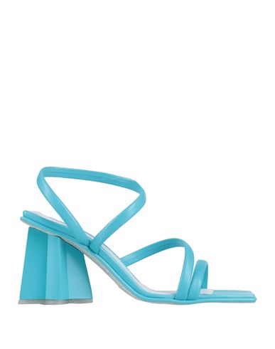 Chiara Ferragni Woman Sandals Turquoise Size 11 Soft Leather In Blue
