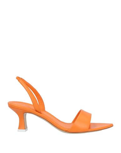 3juin Woman Sandals Orange Size 10 Soft Leather
