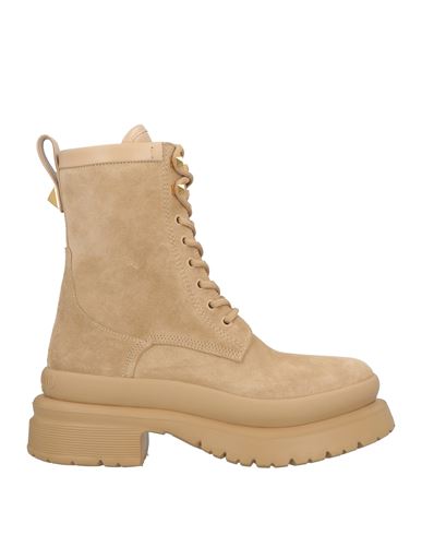 Valentino Garavani Woman Ankle Boots Sand Size 6.5 Soft Leather