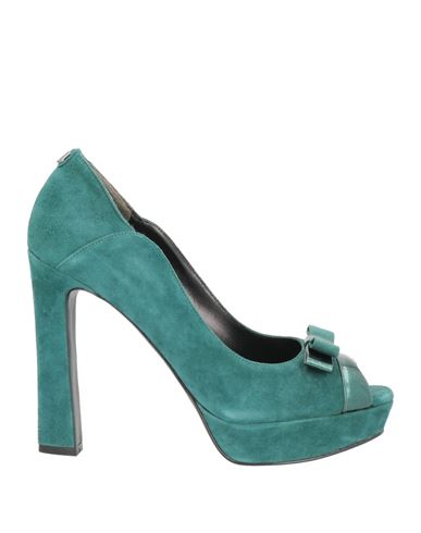 Guess Woman Pumps Emerald Green Size 9.5 Soft Leather