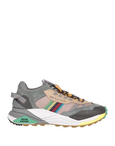 Ps By Paul Smith Ps Paul Smith Man Sneakers Grey Size 12 Leather, Textile Fibers In Military