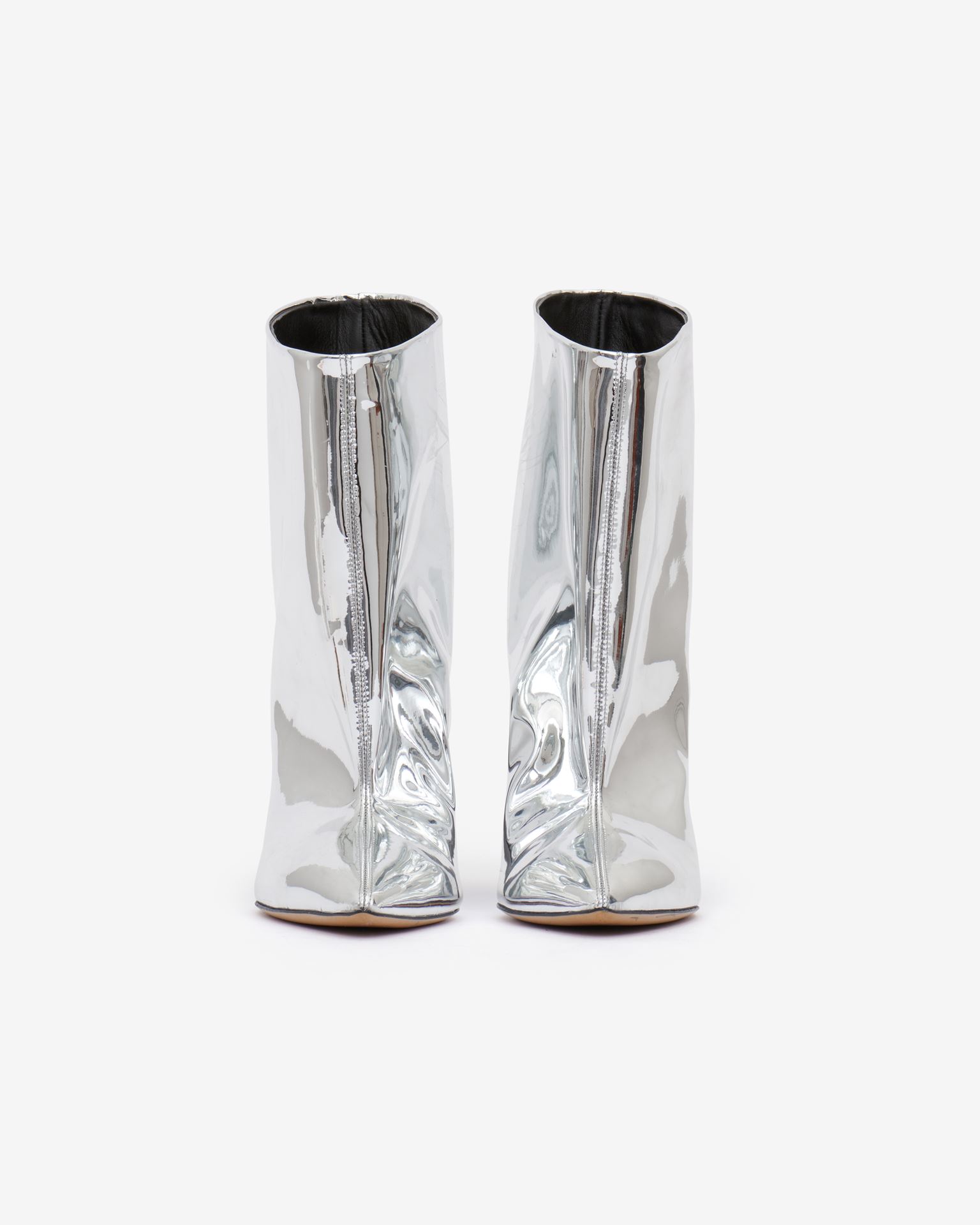 Shop Isabel Marant Miyako Leather Boots In Silver