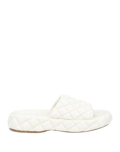 Bottega Veneta Woman Sandals Ivory Size 8 Soft Leather In White