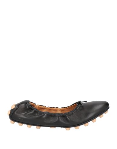 Tod's Woman Ballet Flats Black Size 8 Soft Leather