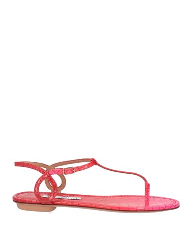 Aquazzura Woman Thong Sandal Red Size 8 Soft Leather