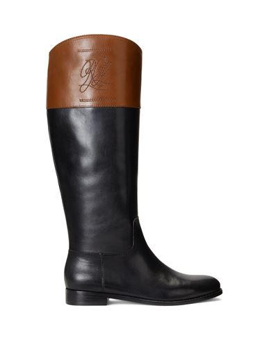 Lauren Ralph Lauren Justine Burnished Leather Riding Boot Woman Knee Boots Black Size 9.5 Soft Leath
