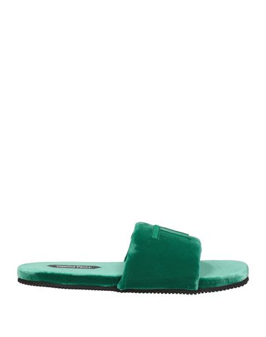 Shop Tom Ford Man House Slipper Emerald Green Size 12 Viscose, Cupro, Soft Leather
