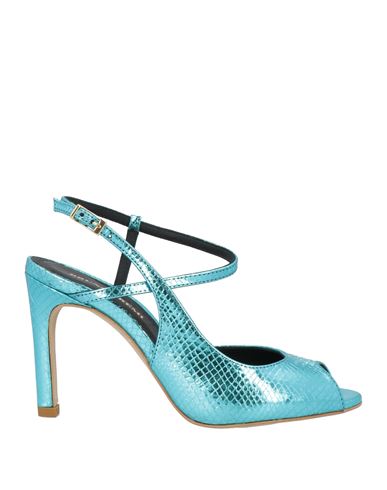Bruno Premi Woman Sandals Turquoise Size 9 Soft Leather In Blue