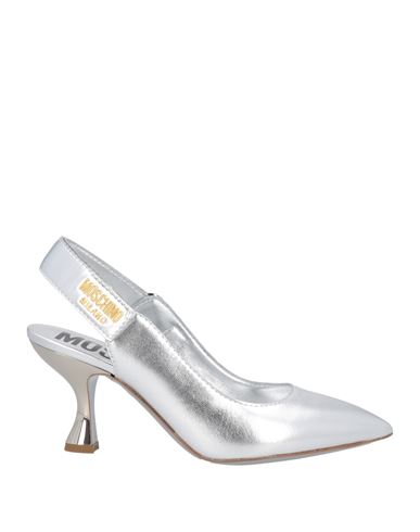 Shop Moschino Woman Pumps Silver Size 7.5 Soft Leather