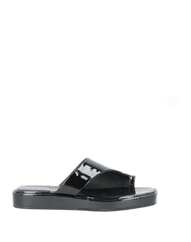 Shop Jeffrey Campbell Woman Thong Sandal Black Size 7 Soft Leather