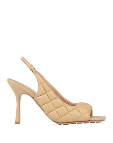 Bottega Veneta Woman Sandals Beige Size 6 Soft Leather