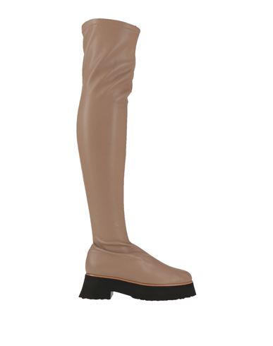 Aldo Castagna Woman Knee Boots Light Brown Size 10 Soft Leather In Beige