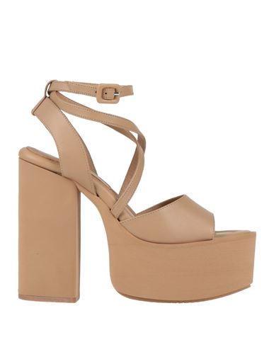 Paloma Barceló Woman Sandals Camel Size 6 Soft Leather In Beige