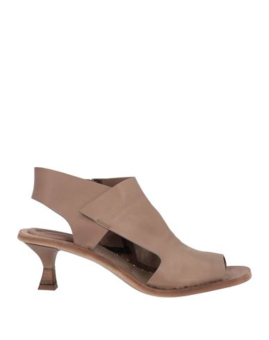 Officine Creative Italia Woman Sandals Khaki Size 10.5 Soft Leather In Beige