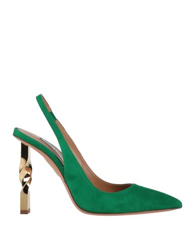 Aquazzura Woman Pumps Emerald Green Size 8 Soft Leather