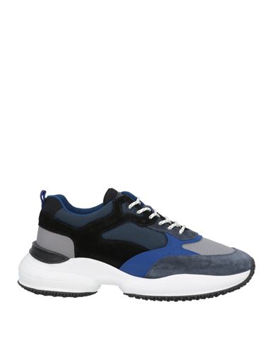 Hogan Man Sneakers Slate Blue Size 8.5 Soft Leather, Textile Fibers