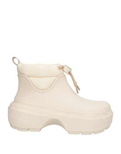 Crocs Woman Ankle Boots Off White Size 9 Eva (ethylene - Vinyl - Acetate), Polyester In Off White