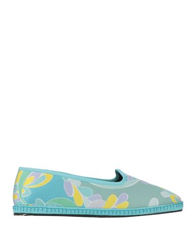 Pucci Woman Loafers Turquoise Size 8 Textile Fibers In Blue