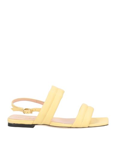 Evaluna Woman Sandals Light Yellow Size 9 Soft Leather