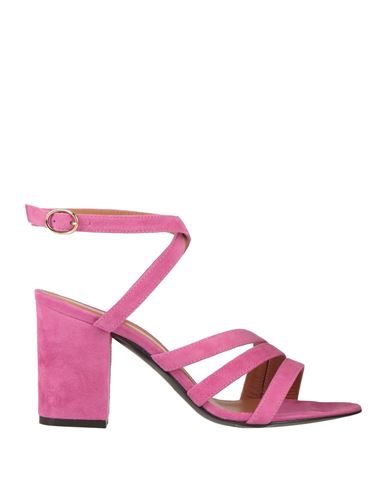Via Roma 15 Woman Sandals Fuchsia Size 8 Leather In Magenta