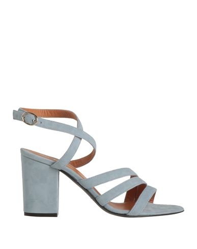 Via Roma 15 Woman Sandals Sky Blue Size 7 Leather In Blue
