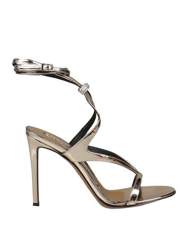 Alexandre Vauthier Woman Sandals Platinum Size 8.5 Leather In Grey