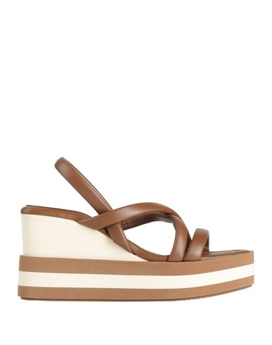 Paloma Barceló Woman Sandals Tan Size 10 Leather In Brown