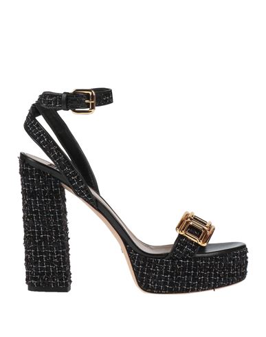 Elisabetta Franchi Woman Sandals Black Size 11 Textile Fibers