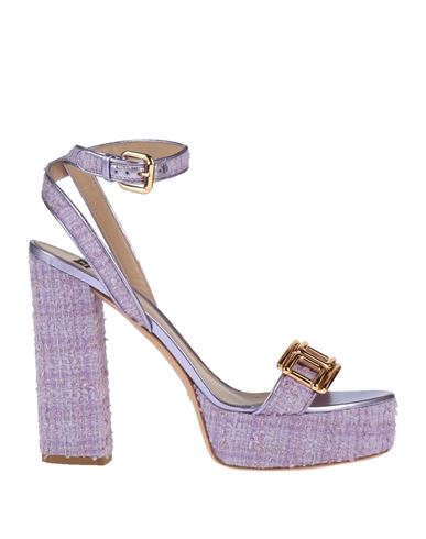 Elisabetta Franchi Woman Sandals Lilac Size 10 Textile Fibers In Purple