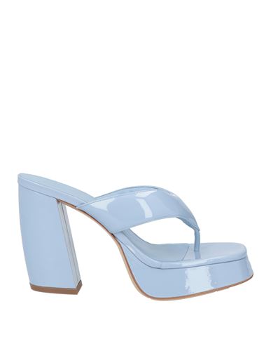 Gia Borghini Woman Thong Sandal Sky Blue Size 8 Leather