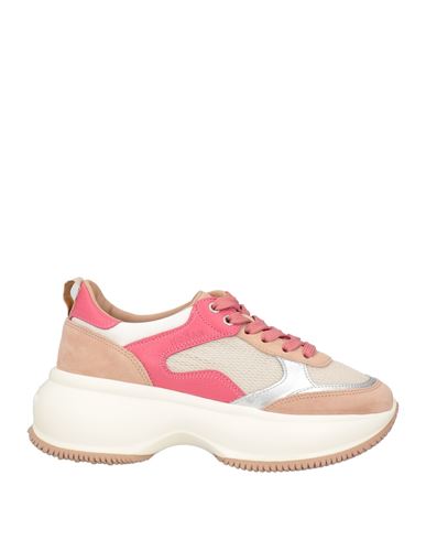 Hogan Woman Sneakers Blush Size 7 Soft Leather, Textile Fibers In Pink