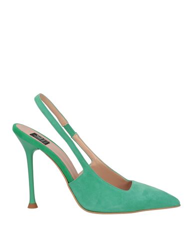 Islo Isabella Lorusso Woman Pumps Light Green Size 10 Soft Leather, Elastic Fibres