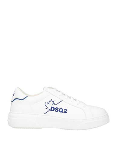 Dsquared2 Man Sneakers White Size 11 Soft Leather