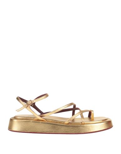 Shop Avril Gau Woman Thong Sandal Gold Size 8 Leather