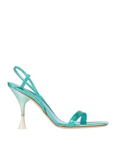 3juin Woman Sandals Turquoise Size 7 Leather In Green