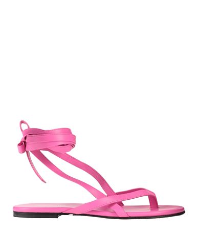 Semicouture Woman Thong Sandal Fuchsia Size 10 Soft Leather In Pink