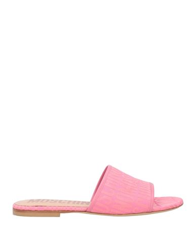Moschino Couture Woman Sandals Pink Size 7 Textile Fibers, Leather In Pink