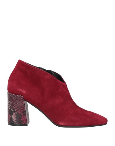 Shop Paolo Mattei Woman Ankle Boots Burgundy Size 7 Soft Leather In Red