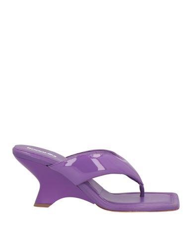 Gia Borghini Woman Thong Sandal Purple Size 10 Soft Leather