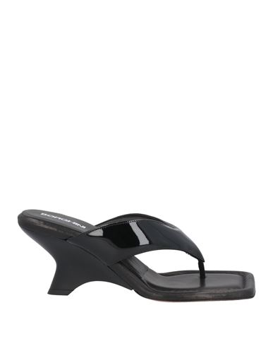 Shop Gia Borghini Woman Thong Sandal Black Size 8 Soft Leather
