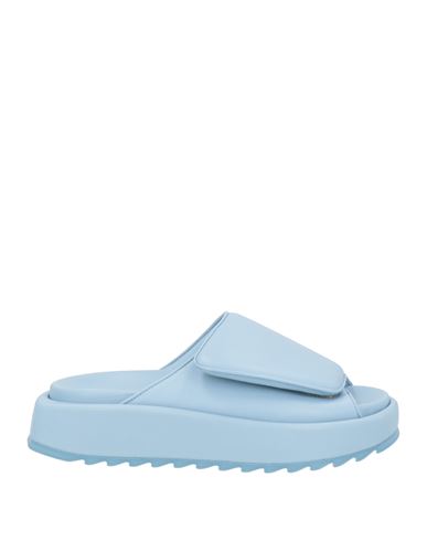Gia Borghini Woman Sandals Pastel Blue Size 10 Soft Leather