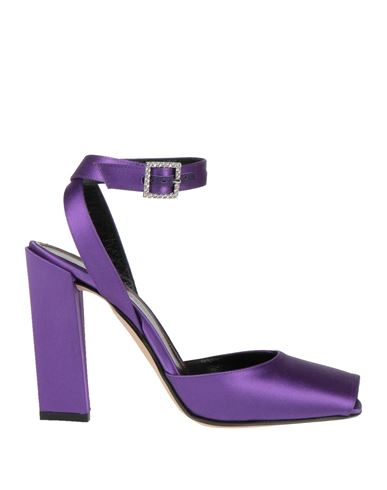 Victoria Beckham Woman Sandals Purple Size 7.5 Textile Fibers